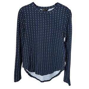 Banana Republic LuxeSpun Navy Star Print Long Sleeve Tee Loungewear - M
